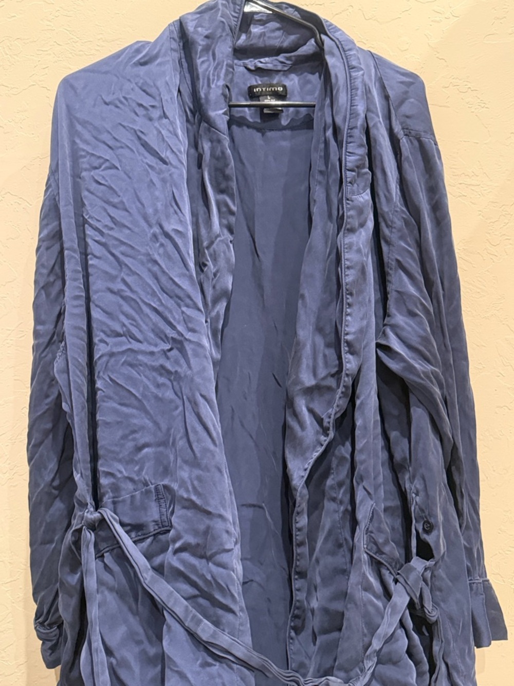 INTIMO MEN'S Navy Blue 100% SILK ROBE size large